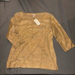Banana Republic Shimmering Gold Women's Top NWT SIZE XS